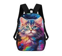 sinyumoney 17inchBackpack Colorful Abstract Cat Art Print-1 School Backpack 3D Printed School Bags Boys Girls Laptop Backpack for Kids/Students/Adults
