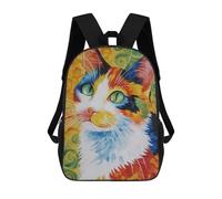 sinyumoney 17inchBackpack Colorful Abstract Cat Painting-1 School Backpack 3D Printed School Bags Boys Girls Laptop Backpack for Kids/Students/Adults
