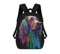sinyumoney 17inchBackpack Colorful Abstract Dog Art Print-1 School Backpack 3D Printed School Bags Boys Girls Laptop Backpack for Kids/Students/Adults