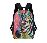 sinyumoney 17inchBackpack Colorful Abstract Zebra Art Print School Backpack 3D Printed School Bags Boys Girls Laptop Backpack for Kids/Students/Adults