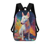 sinyumoney 17inchBackpack Colorful Bull Terrier Painting School Backpack 3D Printed School Bags Boys Girls Laptop Backpack for Kids/Students/Adults