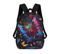 sinyumoney 17inchBackpack Colorful Butterfly Art Print-4 School Backpack 3D Printed School Bags Boys Girls Laptop Backpack for Kids/Students/Adults