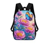 sinyumoney 17inchBackpack Colorful Butterfly Garden School Backpack 3D Printed School Bags Boys Girls Laptop Backpack for Kids/Students/Adults