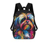 sinyumoney 17inchBackpack Colorful Dog Art Print-45 School Backpack 3D Printed School Bags Boys Girls Laptop Backpack for Kids/Students/Adults