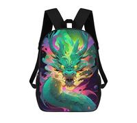sinyumoney 17inchBackpack Colorful Dragon Illustration School Backpack 3D Printed School Bags Boys Girls Laptop Backpack for Kids/Students/Adults