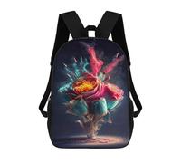sinyumoney 17inchBackpack Colorful Flower Explosion Art School Backpack 3D Printed School Bags Boys Girls Laptop Backpack for Kids/Students/Adults