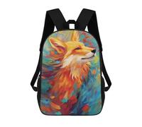sinyumoney 17inchBackpack Colorful Fox Painting School Backpack 3D Printed School Bags Boys Girls Laptop Backpack for Kids/Students/Adults