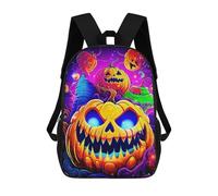sinyumoney 17inchBackpack Colorful Halloween Pumpkins School Backpack 3D Printed School Bags Boys Girls Laptop Backpack for Kids/Students/Adults