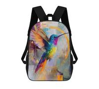 sinyumoney 17inchBackpack Colorful Hummingbird Painting-1 School Backpack 3D Printed School Bags Boys Girls Laptop Backpack for Kids/Students/Adults
