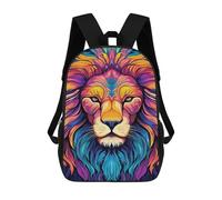 sinyumoney 17inchBackpack Colorful Lion Art Print-21 School Backpack 3D Printed School Bags Boys Girls Laptop Backpack for Kids/Students/Adults