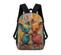 sinyumoney 17inchBackpack Colorful Mouse Art Print-4 School Backpack 3D Printed School Bags Boys Girls Laptop Backpack for Kids/Students/Adults