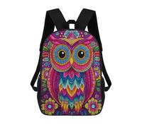 sinyumoney 17inchBackpack Colorful Owl Art Print-3 School Backpack 3D Printed School Bags Boys Girls Laptop Backpack for Kids/Students/Adults