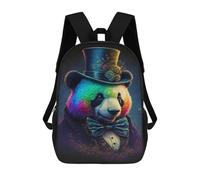 sinyumoney 17inchBackpack Colorful Panda Top Hat Art Print-1 School Backpack 3D Printed School Bags Boys Girls Laptop Backpack for Kids/Students/Adults