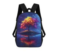 sinyumoney 17inchBackpack Colorful Tree Reflections School Backpack 3D Printed School Bags Boys Girls Laptop Backpack for Kids/Students/Adults