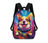 sinyumoney 17inchBackpack Corgi Astronaut in Space Suit School Backpack 3D Printed School Bags Boys Girls Laptop Backpack for Kids/Students/Adults
