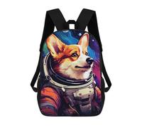 sinyumoney 17inchBackpack Corgi Astronaut Space Suit-2 School Backpack 3D Printed School Bags Boys Girls Laptop Backpack for Kids/Students/Adults
