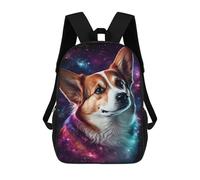 sinyumoney 17inchBackpack Cosmic Corgi Portrait-9 School Backpack 3D Printed School Bags Boys Girls Laptop Backpack for Kids/Students/Adults