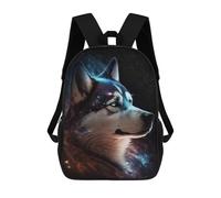 sinyumoney 17inchBackpack Cosmic Wolf Portrait-18 School Backpack 3D Printed School Bags Boys Girls Laptop Backpack for Kids/Students/Adults