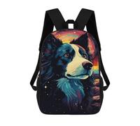 sinyumoney 17inchBackpack Cosmic Wolf Portrait Art Print School Backpack 3D Printed School Bags Boys Girls Laptop Backpack for Kids/Students/Adults