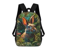 sinyumoney 17inchBackpack Curious Rabbit in The Garden School Backpack 3D Printed School Bags Boys Girls Laptop Backpack for Kids/Students/Adults