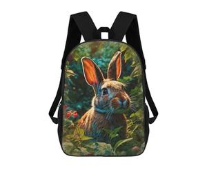 sinyumoney 17inchBackpack Curious Rabbit in The Garden School Backpack 3D Printed School Bags Boys Girls Laptop Backpack for Kids/Students/Adults