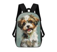 sinyumoney 17inchBackpack Cute Abstract Puppy Art School Backpack 3D Printed School Bags Boys Girls Laptop Backpack for Kids/Students/Adults
