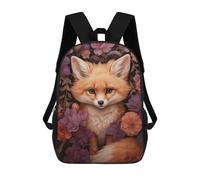 sinyumoney 17inchBackpack Cute Fox in Fall Flowers School Backpack 3D Printed School Bags Boys Girls Laptop Backpack for Kids/Students/Adults
