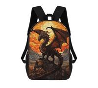 sinyumoney 17inchBackpack Dragon Stained Glass School Backpack 3D Printed School Bags Boys Girls Laptop Backpack for Kids/Students/Adults