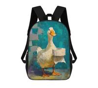 sinyumoney 17inchBackpack Duck with Toilet Paper Roll-4 School Backpack 3D Printed School Bags Boys Girls Laptop Backpack for Kids/Students/Adults