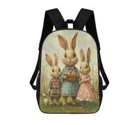 sinyumoney 17inchBackpack Easter Bunny Family Scene School Backpack 3D Printed School Bags Boys Girls Laptop Backpack for Kids/Students/Adults