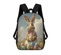sinyumoney 17inchBackpack Easter Bunny with Eggs-6 School Backpack 3D Printed School Bags Boys Girls Laptop Backpack for Kids/Students/Adults
