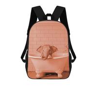 sinyumoney 17inchBackpack Elephant in A Bathtub School Backpack 3D Printed School Bags Boys Girls Laptop Backpack for Kids/Students/Adults