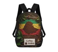 sinyumoney 17inchBackpack Ethiopian Coffee Arabica Still Life School Backpack 3D Printed School Bags Boys Girls Laptop Backpack for Kids/Students/Adults