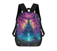 sinyumoney 17inchBackpack Fantasy Castle in The Sky School Backpack 3D Printed School Bags Boys Girls Laptop Backpack for Kids/Students/Adults