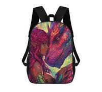 sinyumoney 17inchBackpack Fantasy Dragon Artwork-2 School Backpack 3D Printed School Bags Boys Girls Laptop Backpack for Kids/Students/Adults