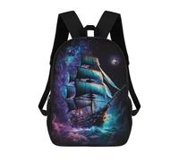 sinyumoney 17inchBackpack Fantasy Sailing Ship Art Print -3 School Backpack 3D Printed School Bags Boys Girls Laptop Backpack for Kids/Students/Adults