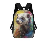 sinyumoney 17inchBackpack Ferret Painting School Backpack 3D Printed School Bags Boys Girls Laptop Backpack for Kids/Students/Adults