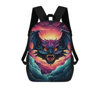 sinyumoney 17inchBackpack Fiery Demon Bat Artwork -1 School Backpack 3D Printed School Bags Boys Girls Laptop Backpack for Kids/Students/Adults