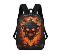 sinyumoney 17inchBackpack Flaming Gothic Skull Artwork School Backpack 3D Printed School Bags Boys Girls Laptop Backpack for Kids/Students/Adults