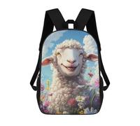 sinyumoney 17inchBackpack Fluffy Sheep in Flower Field School Backpack 3D Printed School Bags Boys Girls Laptop Backpack for Kids/Students/Adults