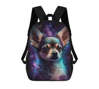 sinyumoney 17inchBackpack Galactic Chihuahua Portrait -4 School Backpack 3D Printed School Bags Boys Girls Laptop Backpack for Kids/Students/Adults