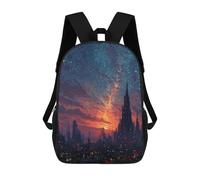 sinyumoney 17inchBackpack Galactic Cityscape -1 School Backpack 3D Printed School Bags Boys Girls Laptop Backpack for Kids/Students/Adults