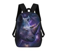 sinyumoney 17inchBackpack Galactic Rhino Majesty School Backpack 3D Printed School Bags Boys Girls Laptop Backpack for Kids/Students/Adults