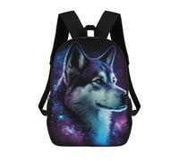 sinyumoney 17inchBackpack Galactic Wolf Portrait -10 School Backpack 3D Printed School Bags Boys Girls Laptop Backpack for Kids/Students/Adults