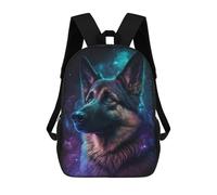 sinyumoney 17inchBackpack Galactic Wolf Portrait -18 School Backpack 3D Printed School Bags Boys Girls Laptop Backpack for Kids/Students/Adults