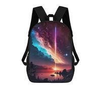 sinyumoney 17inchBackpack Galaxy Lake Reflections School Backpack 3D Printed School Bags Boys Girls Laptop Backpack for Kids/Students/Adults