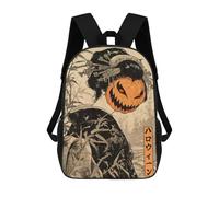 sinyumoney 17inchBackpack Geisha Pumpkin Mask Halloween School Backpack 3D Printed School Bags Boys Girls Laptop Backpack for Kids/Students/Adults