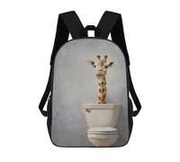 sinyumoney 17inchBackpack Giraffe on Toilet Humor School Backpack 3D Printed School Bags Boys Girls Laptop Backpack for Kids/Students/Adults