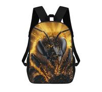sinyumoney 17inchBackpack Golden Bee Close-Up School Backpack 3D Printed School Bags Boys Girls Laptop Backpack for Kids/Students/Adults