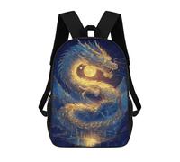 sinyumoney 17inchBackpack Golden Dragon Moonlit Night School Backpack 3D Printed School Bags Boys Girls Laptop Backpack for Kids/Students/Adults